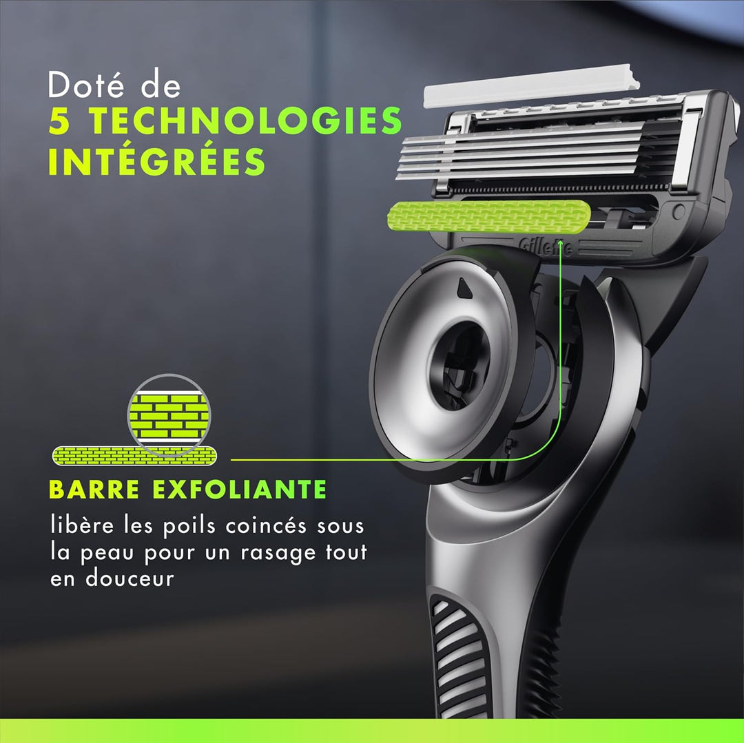 Gillette Labs mit Peelingstange, Rasierer für Herren, 1 Griff – 1 Nachfüllklinge, Black