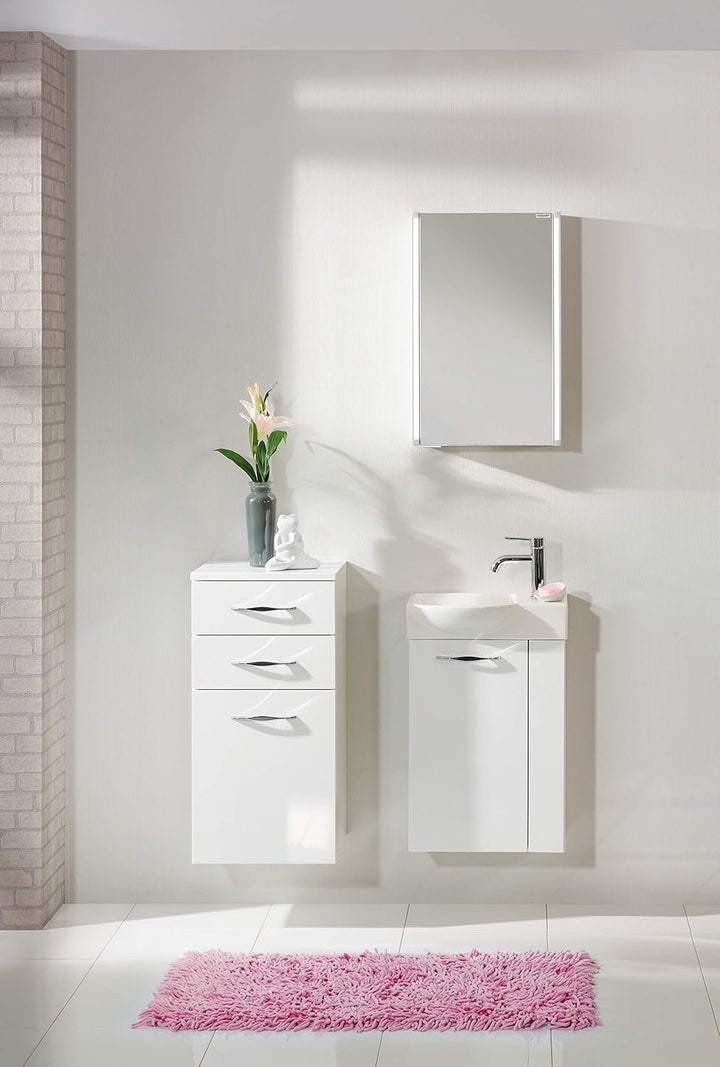 FACKELMANN Waschbecken links Gäste-WC / Waschtisch aus Keramik / Masse (B x H x T): ca. 45 x 10,5 x