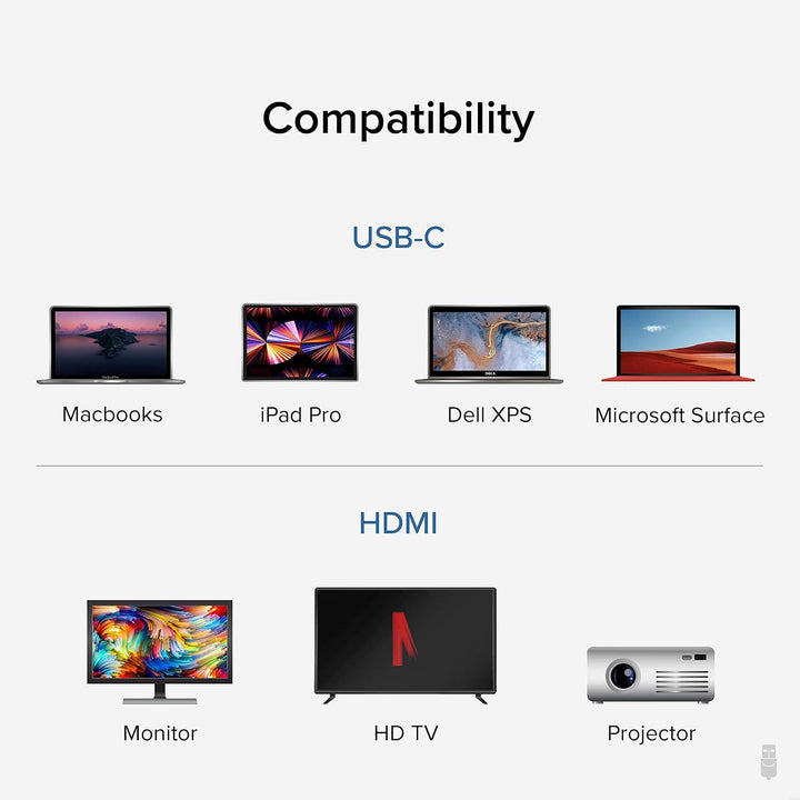 Plugable USB C auf HDMI Adapter, 2.0 HDMI, kompatibel mit Thunderbolt 3 Ports und vielen mehr, unter