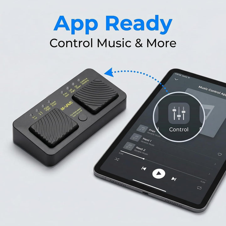 Kabelloses Bluetooth-Seitenwender-Pedal, Notenblatt-Seiten-Controller, Fussschalter für Tablet, Idea