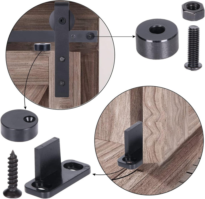 EGTink 90cm/2,95FT Mini Schiebetürbeschlag Set für Einzeltüren Schränke, Schiebetürsystem mit Laufro