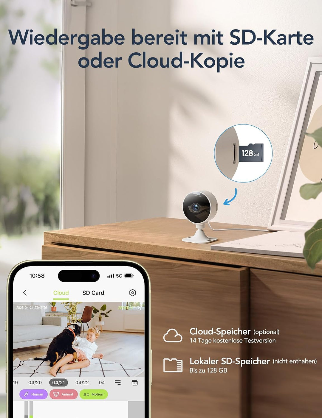 GNCC 4-Pack Überwachungskamera Innen, Haustierkamera mit App, 2.4Ghz WLAN