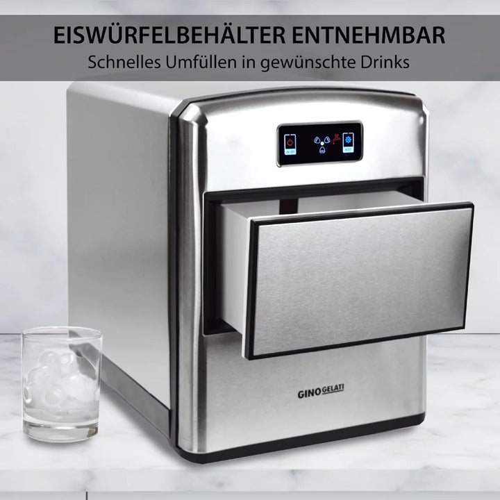 Syntrox Germany Edelstahl Eiswürfelmaschine Donostia (LCD Display + Display), Eismaschine für Zuhaus