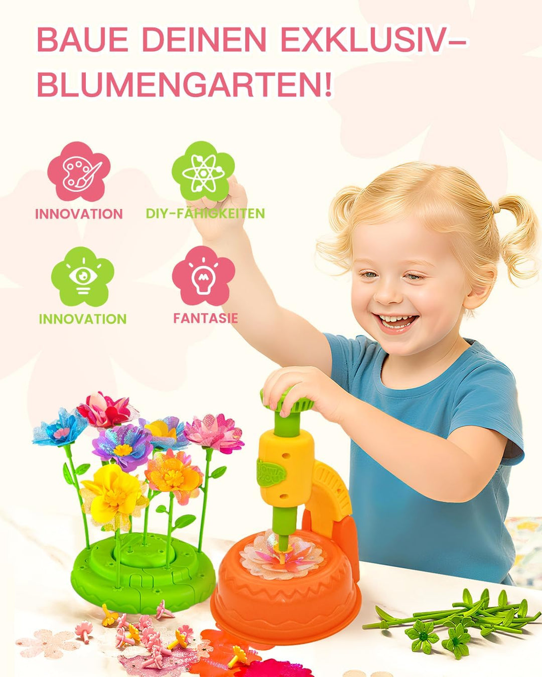 Glowsprout DIY Blumenbastelset für Kinder von 3 bis 12 Jahren - Zubehör schöne Stoffblumensträusse b