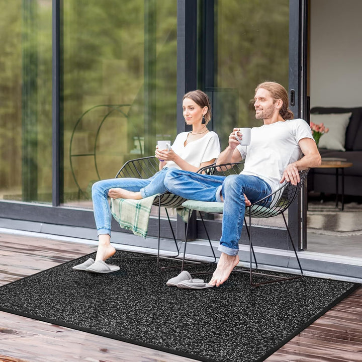 Mibao Fussmatte für Innen &amp; Aussen, 60x120cm Anthrazit Fussmatten, Dauerhaft Waschbar Fussmatte, Sch