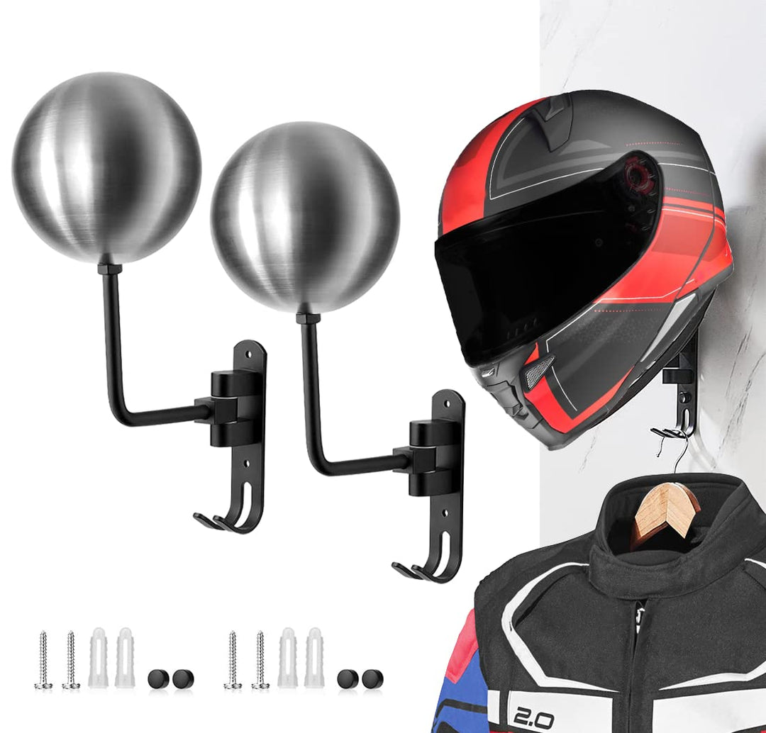 helmhalter Wand Wandmontage, Motorradhelm, Huthalterung, aus Aluminiumlegierung und Edelstahlkugel(2