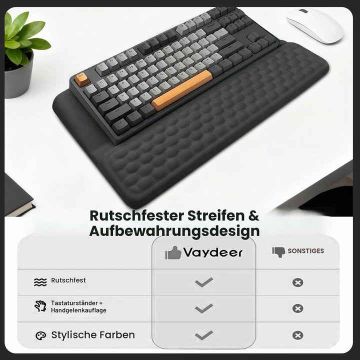Handballenauflage mit Tastaturständer Ergonomische Tastaturablage mit Weichem Memory Schaum Rutschsc