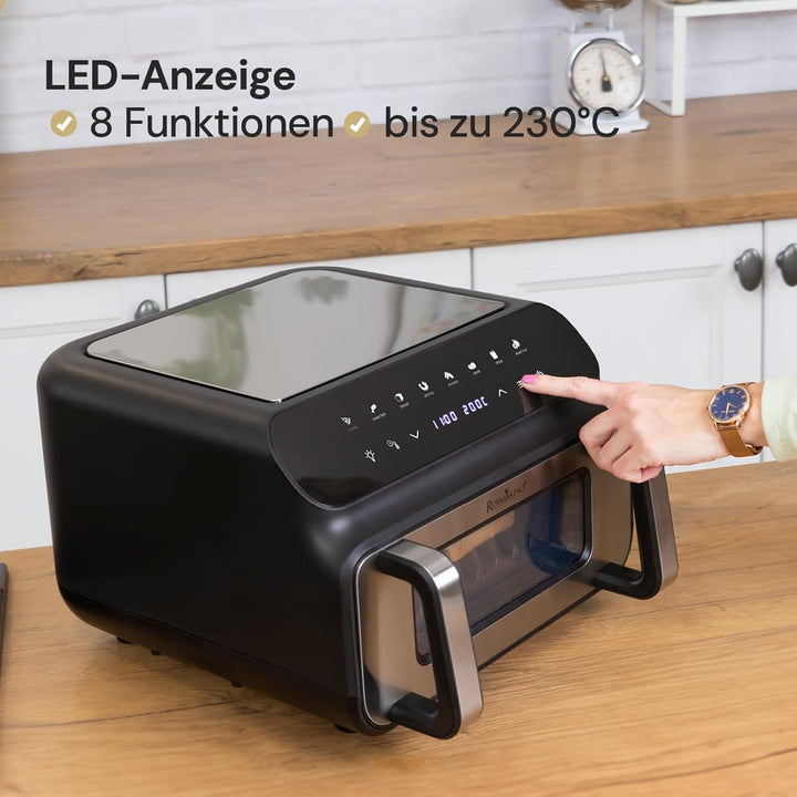 Rosmarino Infinity MasterPro Heissluftfritteuse Airfryer 10L - Multifunktion 5-in-1: Heissluftfritte
