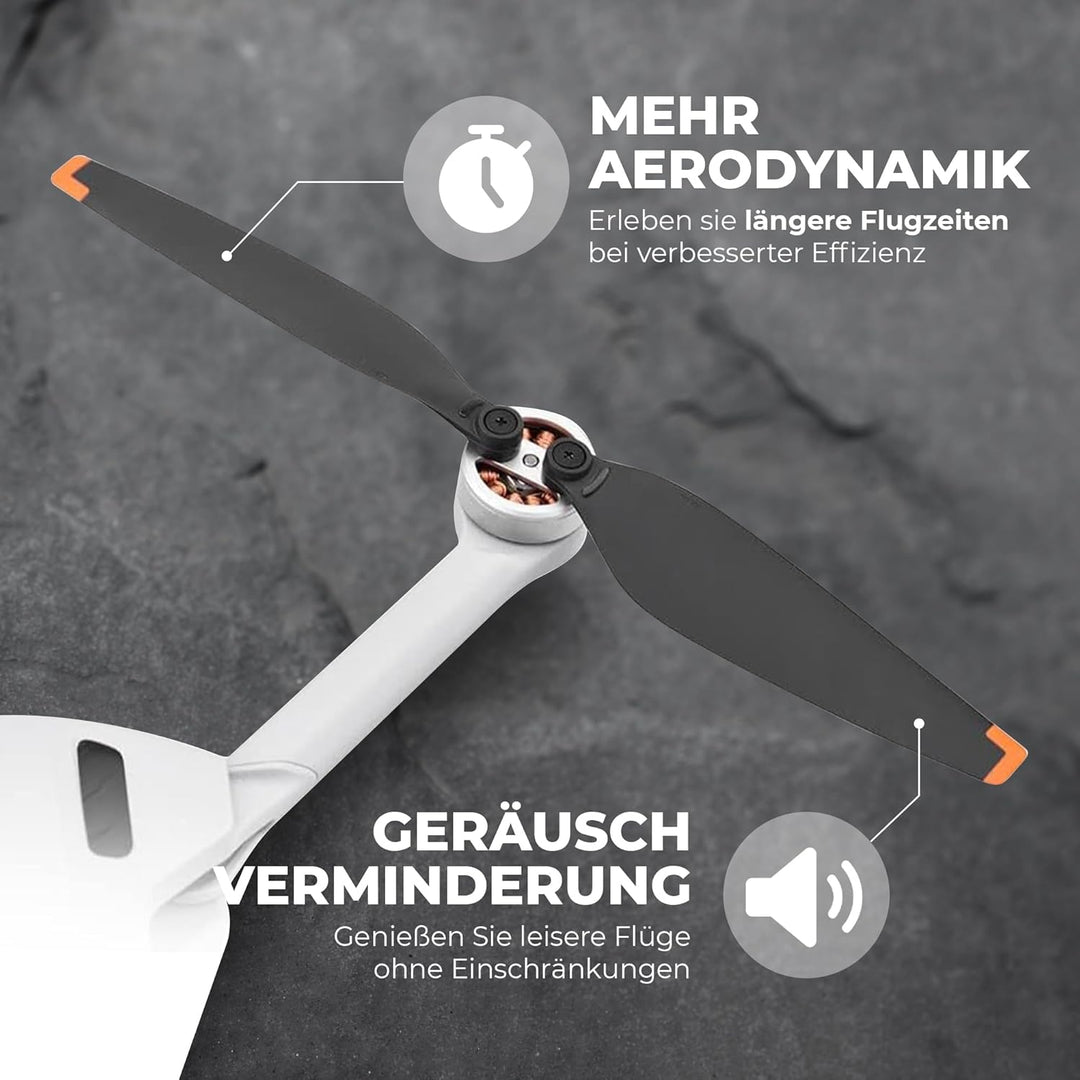 DERAY | Propeller für DJI Mini 3 Pro Drohne, TPU Gummi Spitze, Fly More Combo, leise ersatzpropeller