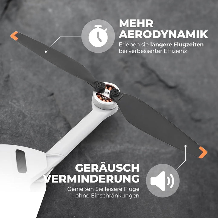 DERAY | Propeller für DJI Mini 3 Pro Drohne, TPU Gummi Spitze, Fly More Combo, leise ersatzpropeller