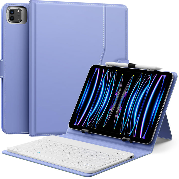 MoKo Tablet Hülle mit QWERTY Englische Layout-Tastatur für 9-10,9 Zoll Tablets mit Abnehmbarer Kabel