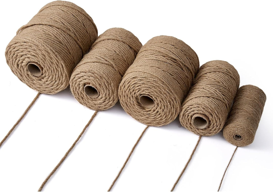 Natürliche Jute-Schnur, 4mm 100m Juteschnur für Geschenkverpackungen Handwerk Pflanze Garten Weihnac