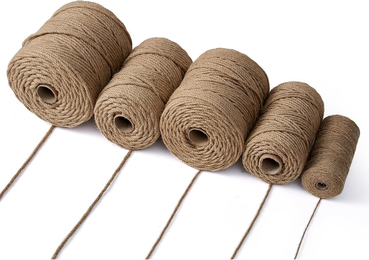 Natürliche Jute-Schnur, 4mm 100m Juteschnur für Geschenkverpackungen Handwerk Pflanze Garten Weihnac