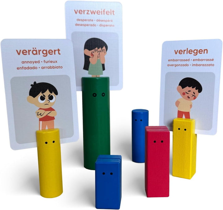 Bunte Systembrett Pro Figuren mit Kartenschlitz und Karten - Hochwertig aus Buchenholz - Systemische