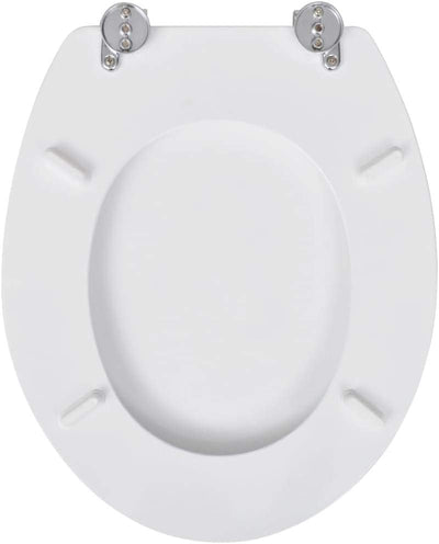 HOMIUSE Toilettensitz MDF Deckel Schlichtes Design Weiss Toilettendeckel Wc Sitz Klobrille Wc Deckel