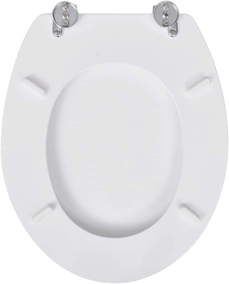 HOMIUSE Toilettensitz MDF Deckel Schlichtes Design Weiss Toilettendeckel Wc Sitz Klobrille Wc Deckel