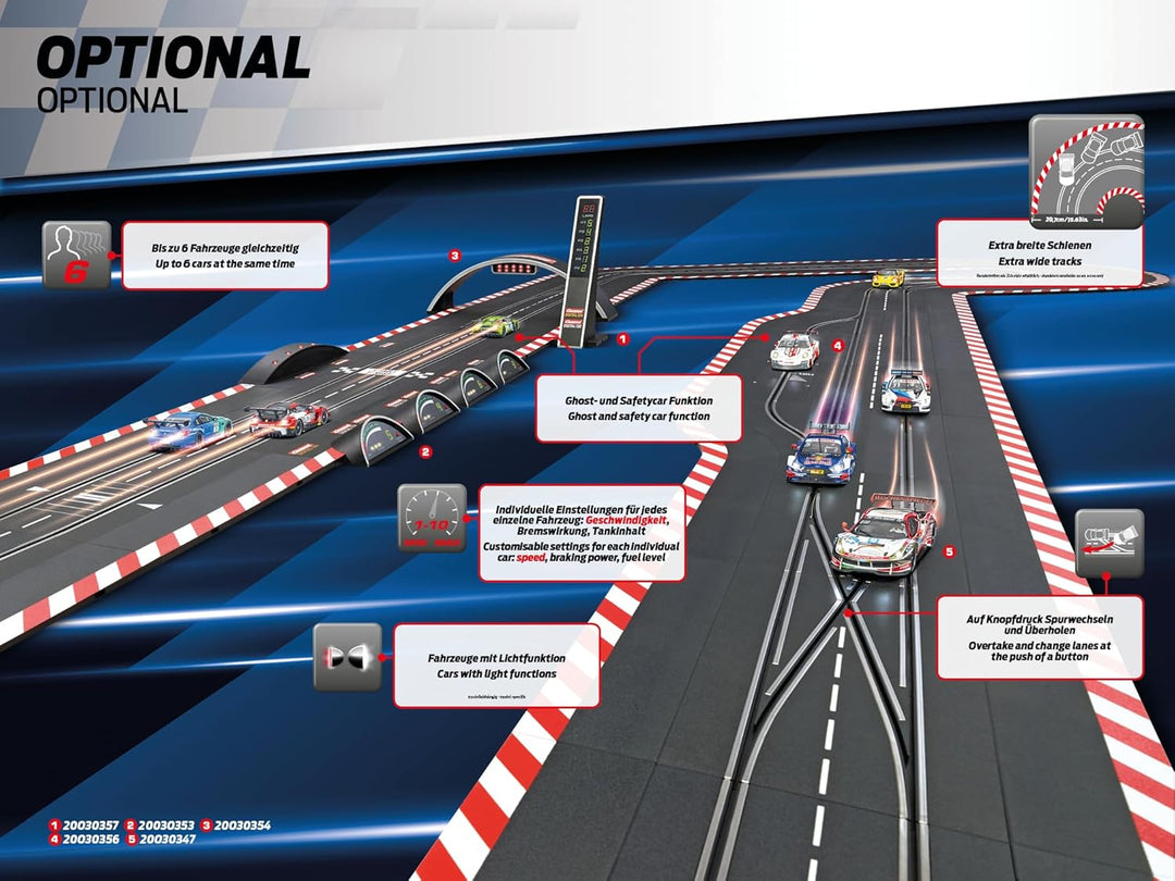 Carrera - 20030030 - DIGITAL 132 I Rennsport I Set I Enthält Mercedes AMG GT3 EVO & BMW M4 GT3 I Aut