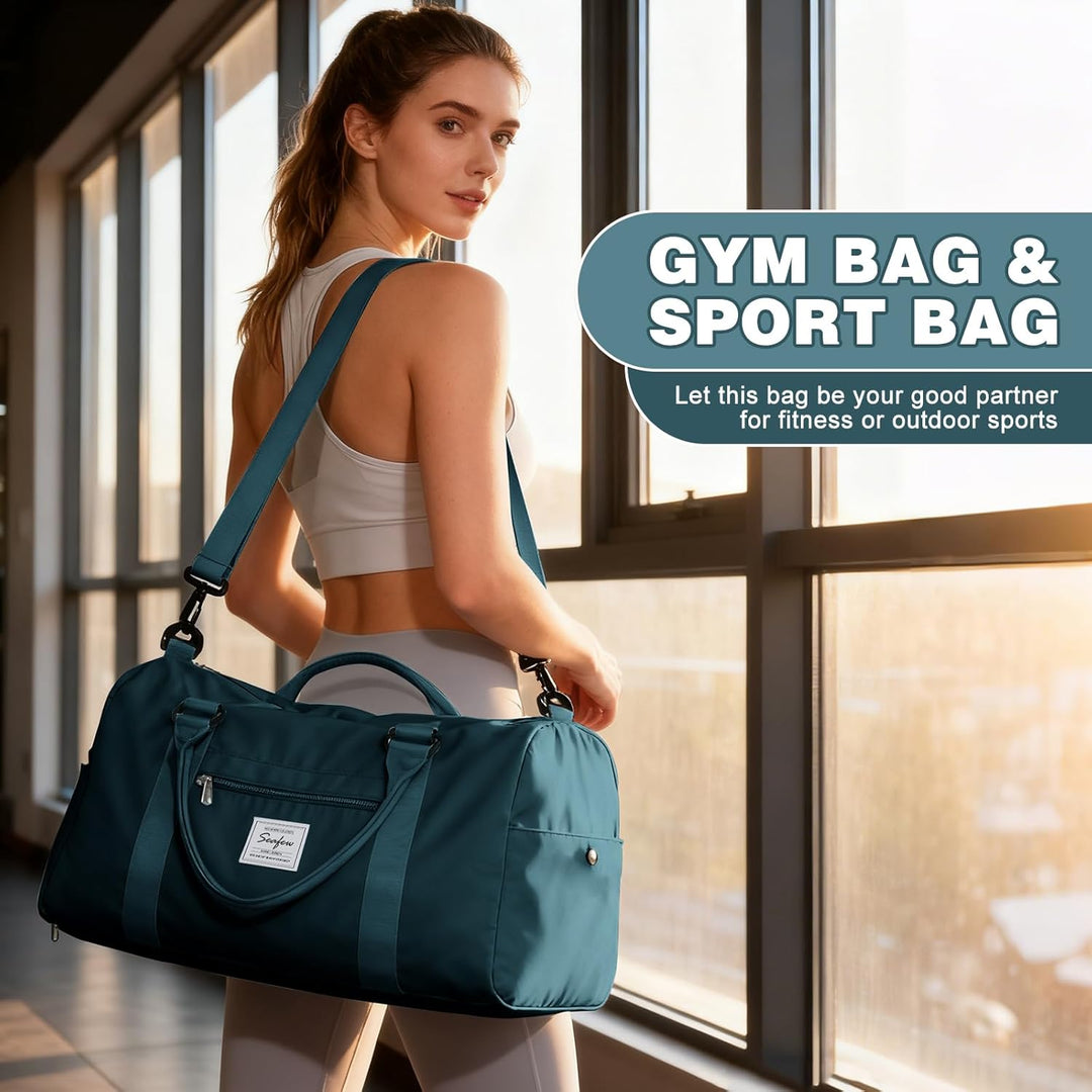 Sport Duffel Bag Damen Herren Sporttasche mit Schuhfach & Nassfach Reisetasche Handgepäck Tasche Spo