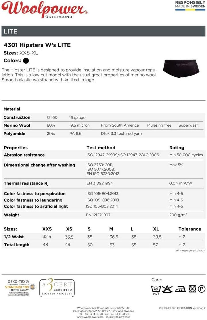 Woolpower Hipsters Ws LITE XXS, XXS