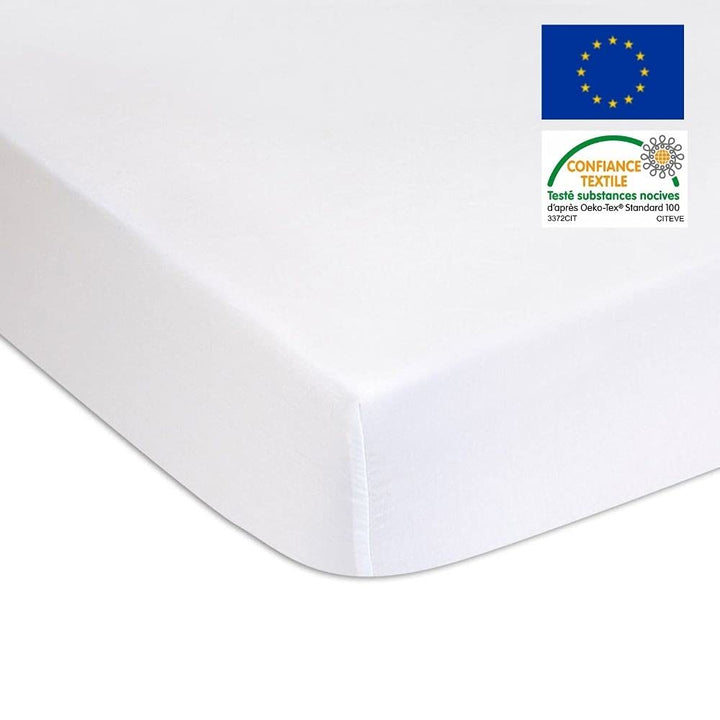 Easy Dort PU Frottee-Matratzenschoner, Baumwolle, 60 x 120 cm, Weiss, 2 Stück 60x120, 60x120