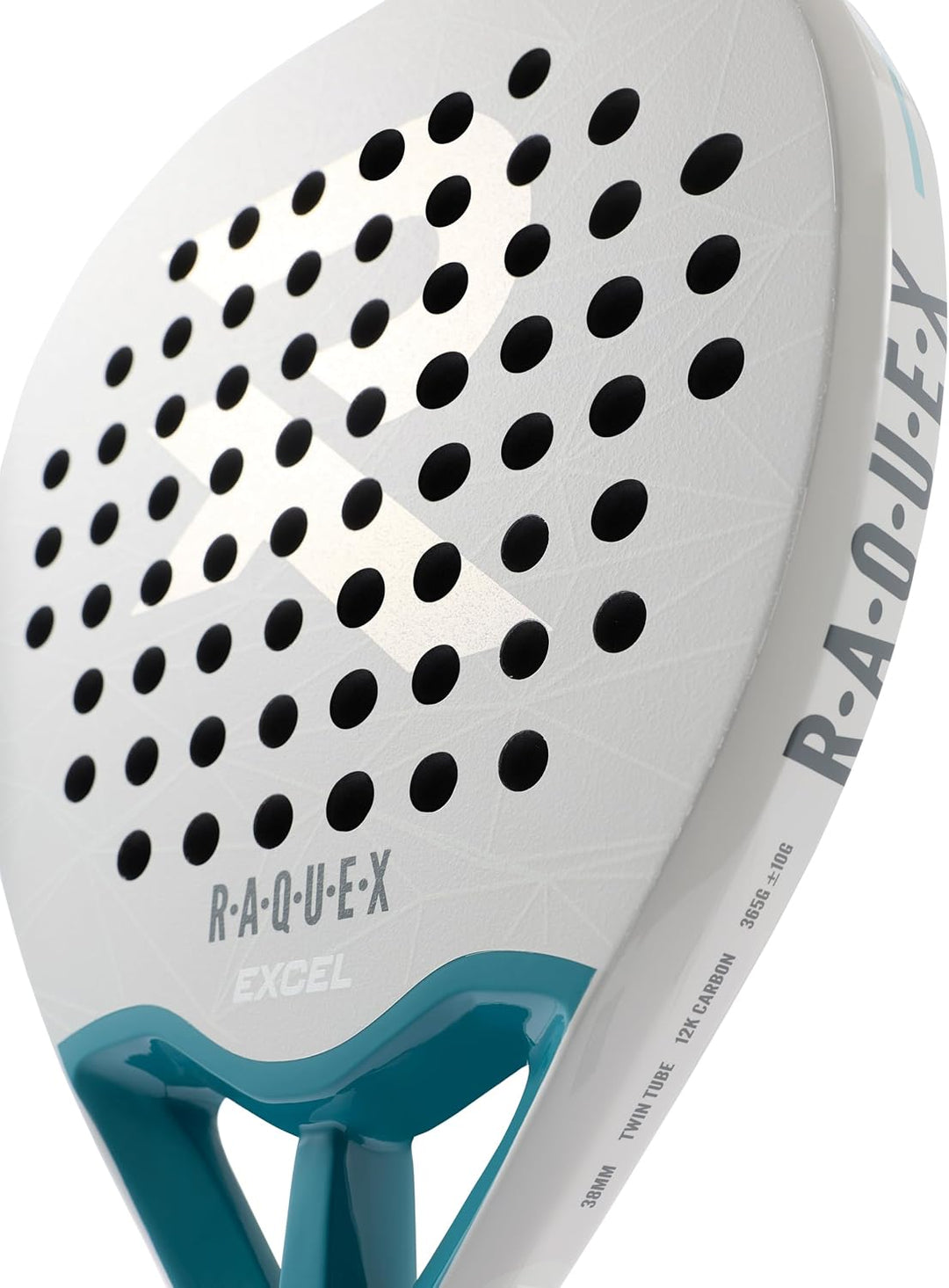 Raquex Excel Padelschläger – für fortgeschrittene Anfänger/Fortgeschrittene – 12K-Carbonrahmen, reak