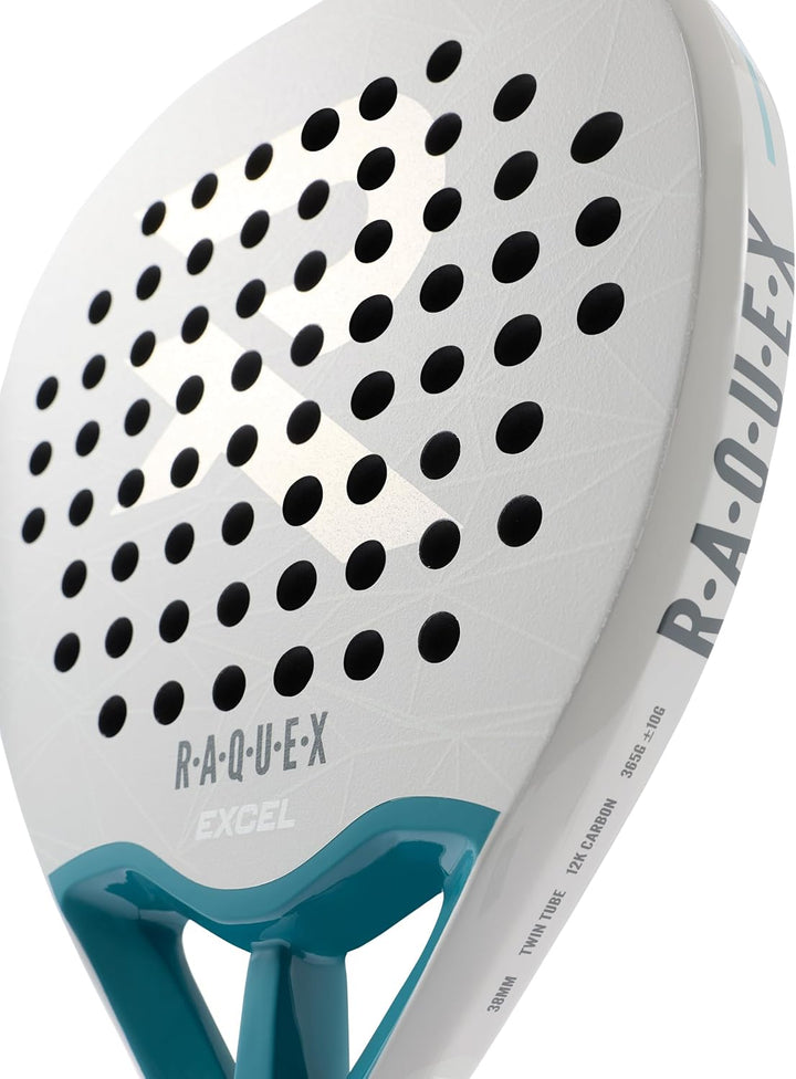 Raquex Excel Padelschläger – für fortgeschrittene Anfänger/Fortgeschrittene – 12K-Carbonrahmen, reak