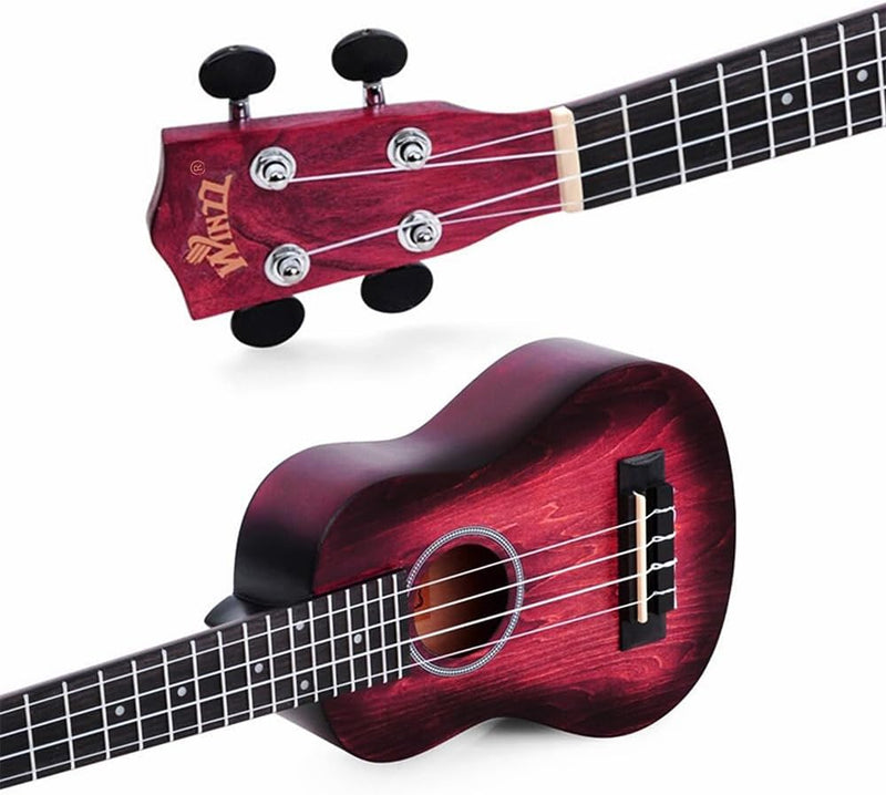 Winzz 21" Sopran Ukulele Anfänger Set Kinderm Erwachsene, Einzigartiges Farbdesign, mit Tasche, Stim