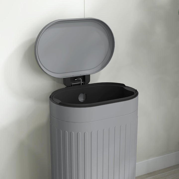 HOMCOM Mülleimer 30L Treteimer Abfalleimer Grau 36,5 x 31,2 x 60,8 cm Grau 30 L, Grau 30 L