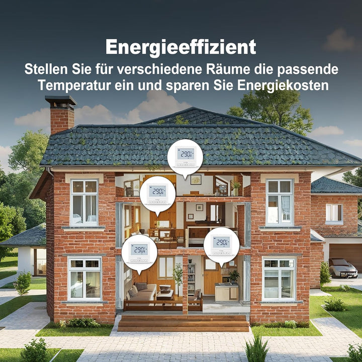 ECOBAY WiFi-Thermostat für Wasserfussbodenheizung: Kompatibel mit Heizkesseln, thermischen Stellglie