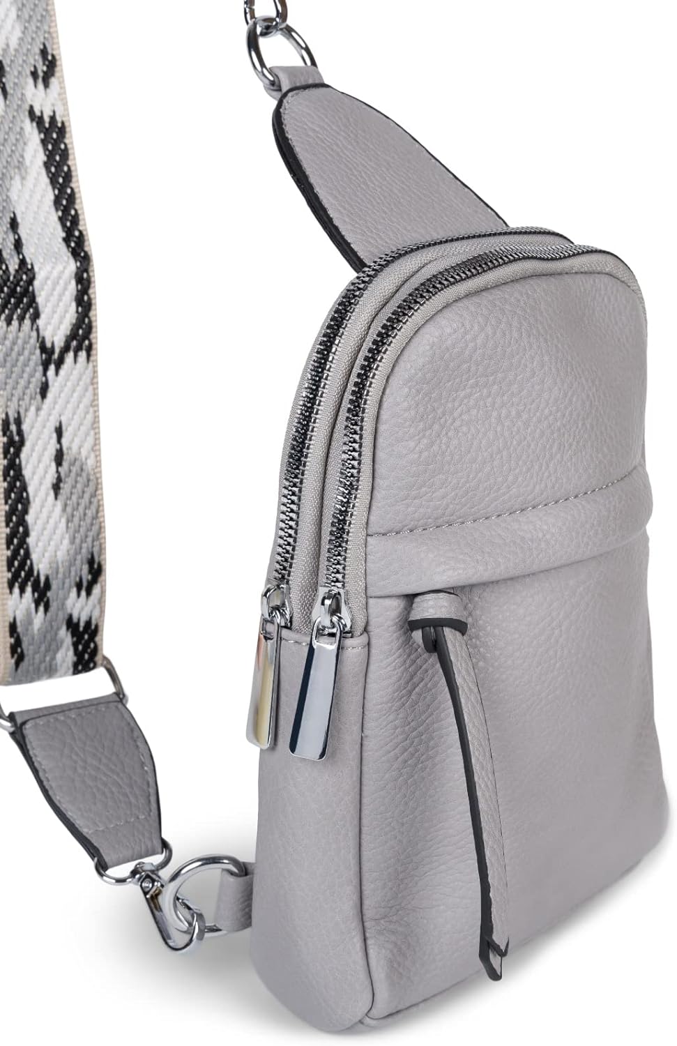 styleBREAKER Damen One Shoulder Rucksack, gemusterter Schultergurt, Einfarbige Crossbody Bag, Cityru