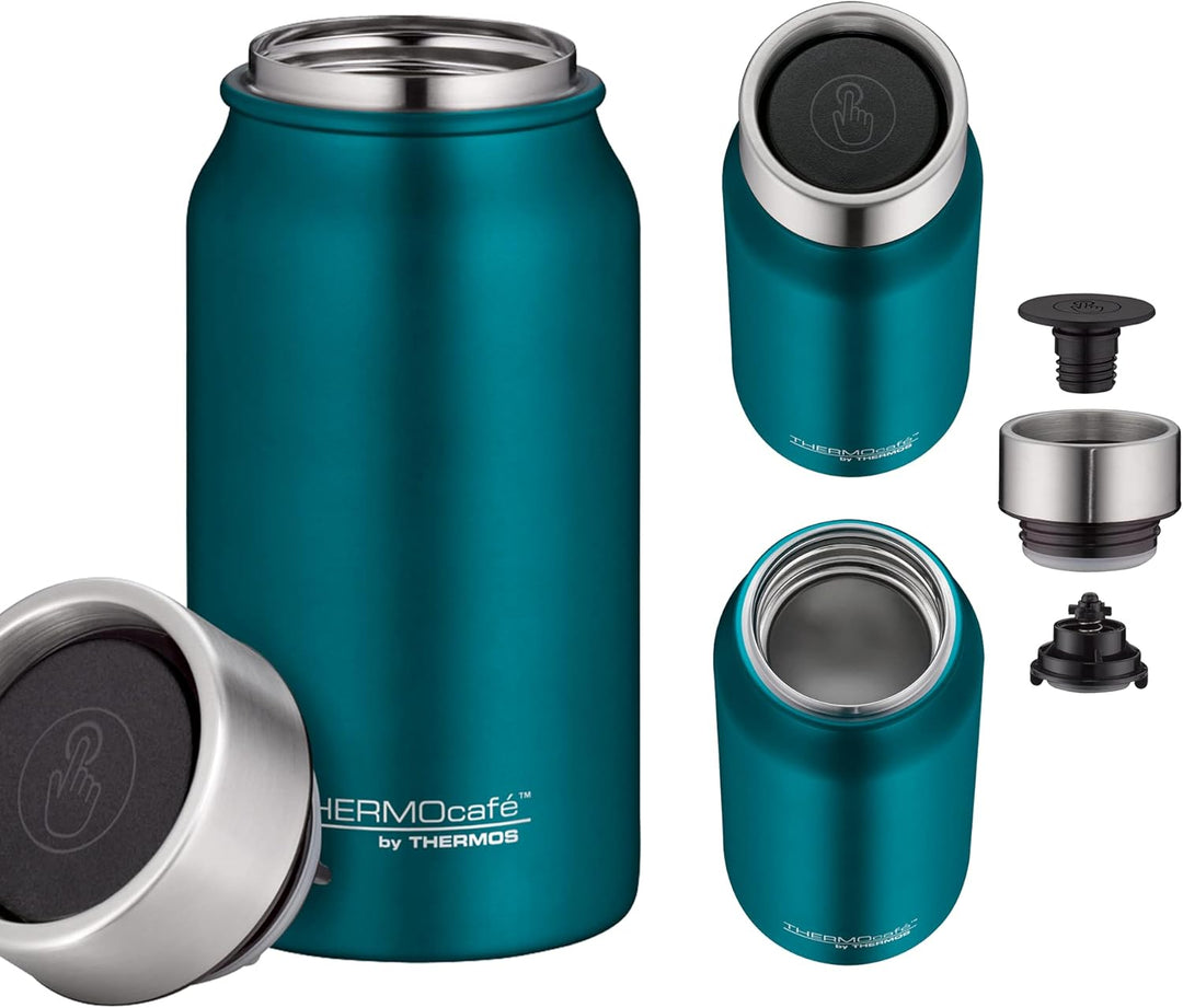 THERMOcafé by THERMOS TC DRINKING MUG teal mat 0,35l, Thermobecher Edelstahl, Isolierbecher, Kaffeeb