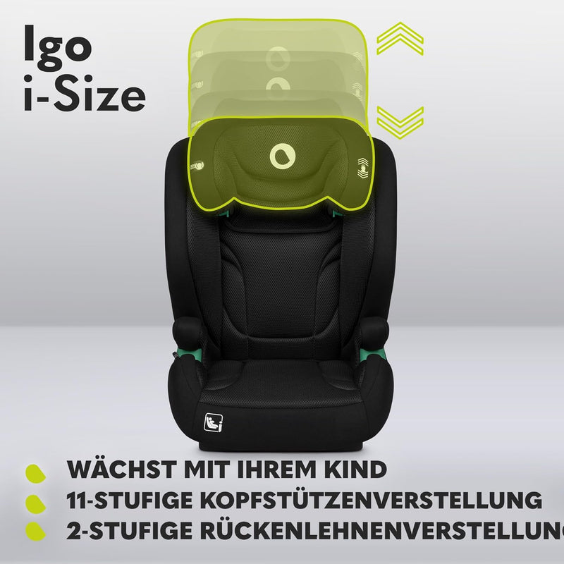 LIONELO IGO I-size Kinderautositz, Gruppe 2 3, von 100-150 cm ISOFIX oder gurtlose Frontbefestigung,