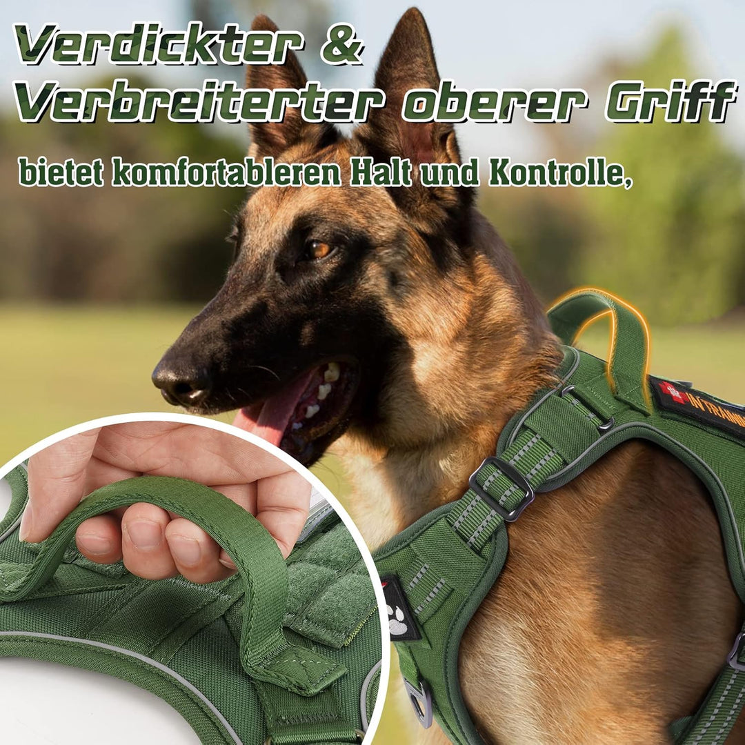 rabbitgoo Hundegeschirr Grosse Hunde, Anti Zug Geschirr Hund Verstellbar mit Griffe Verbreitert, Rob