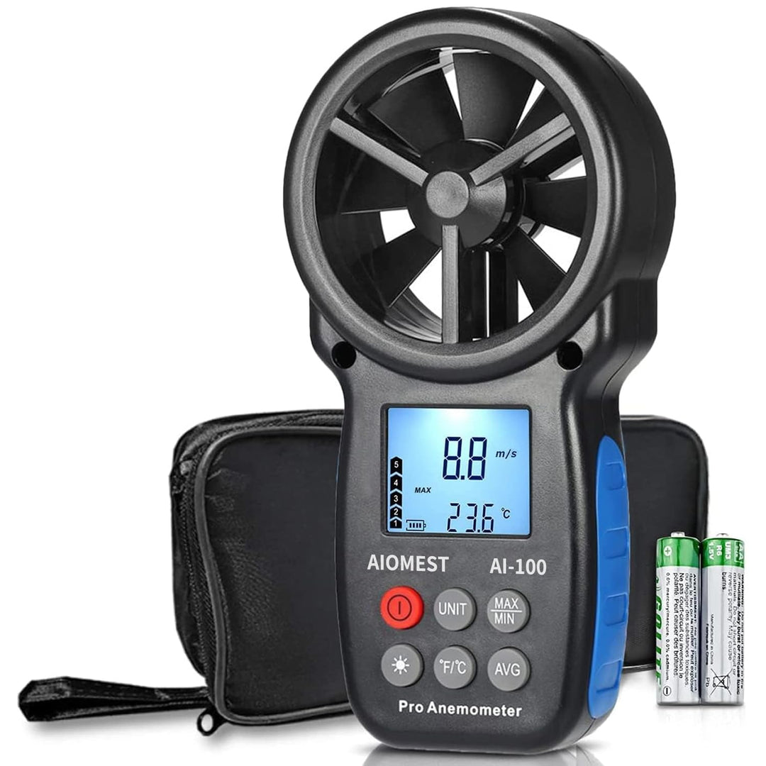 AIOMEST Digital Anemometer, Windmesser Windmessgerät Handheld, AI-100 Windmesser CFM Wind Speed Mete