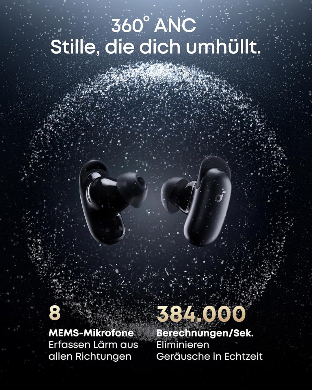 soundcore Anker Liberty 5 Pro, Guinness World Record Anrufqualität 10 Mikros, Noise Cancelling Kopfh