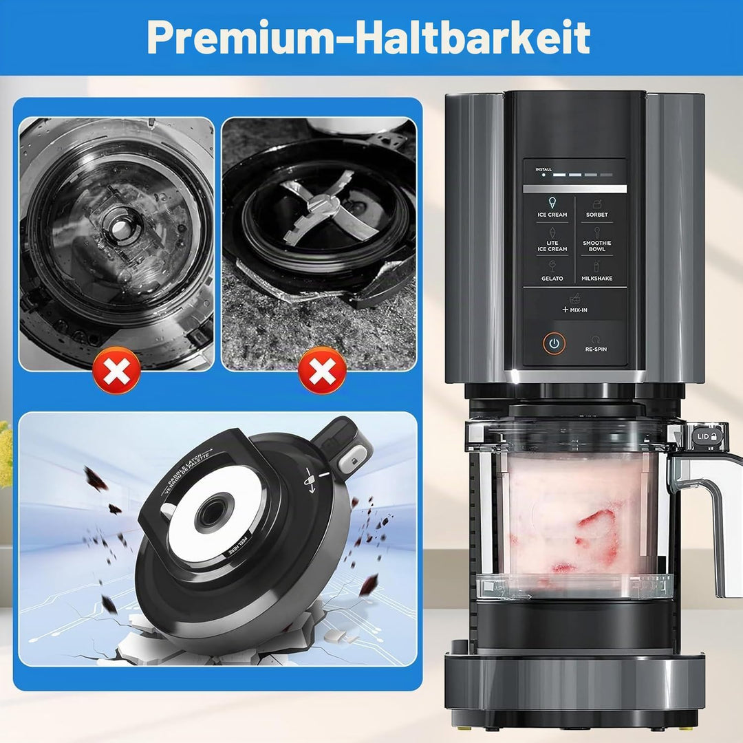Aussenschalendeckel Eismaschine, Auslaufsicher Ersatz Deckel für Ninja Eismaschine, BPA-Frei &amp; Spülm