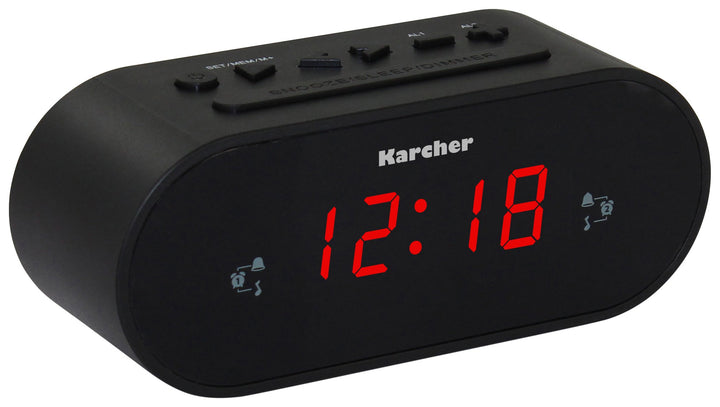 Karcher UR 1030 Uhrenradio (PLL-Radio, dimmbares Display, Dual-Alarm) schwarz, Standard Single, Sing