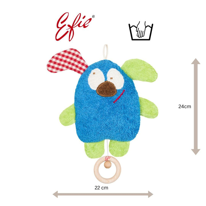 Efie Bio - Spieluhr blau, kontrolliert biologischer Anbau (organic), Made in Germany, GOTS zertifizi