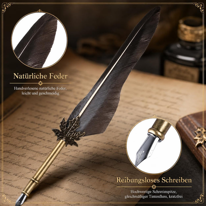 Schreibfeder Kalligraphie Feder, Handgemachte Dip Pen, Vintage Federkiel Dip Quill Pen Writing Ink S