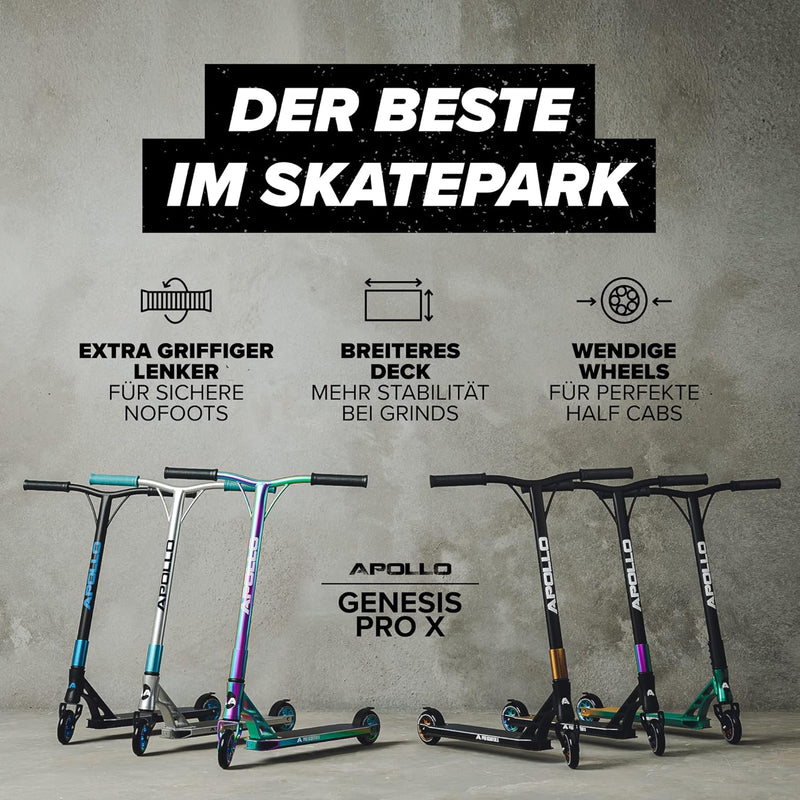 Apollo Stunt Scooter - Genesis Pro X Competition | High End Stuntscooter, ABEC 9 Kugellagern | Trick