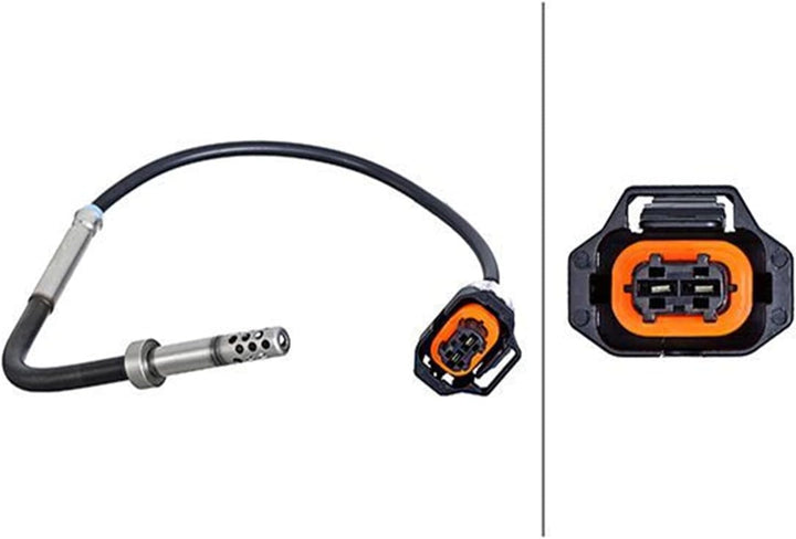 HELLA 6PT 010 376-421 Sensor, Abgastemperatur - 2-polig - geschraubt - Kabel: 180mm
