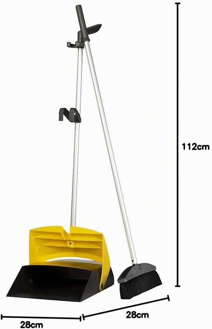 Vermop 1089005 Ergonomische Kehrgarnitur, Anthrazit, Gelb, 28 x 112 cm