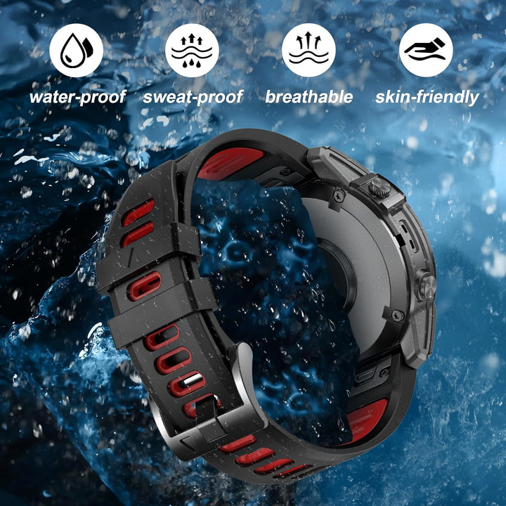 EZMVZKU 22mm QuickFit Armband für Garmin Fenix 8 47mm/Fenix 7/7 Pro/6/6 Pro,Silikon Ersatzarmband Sp