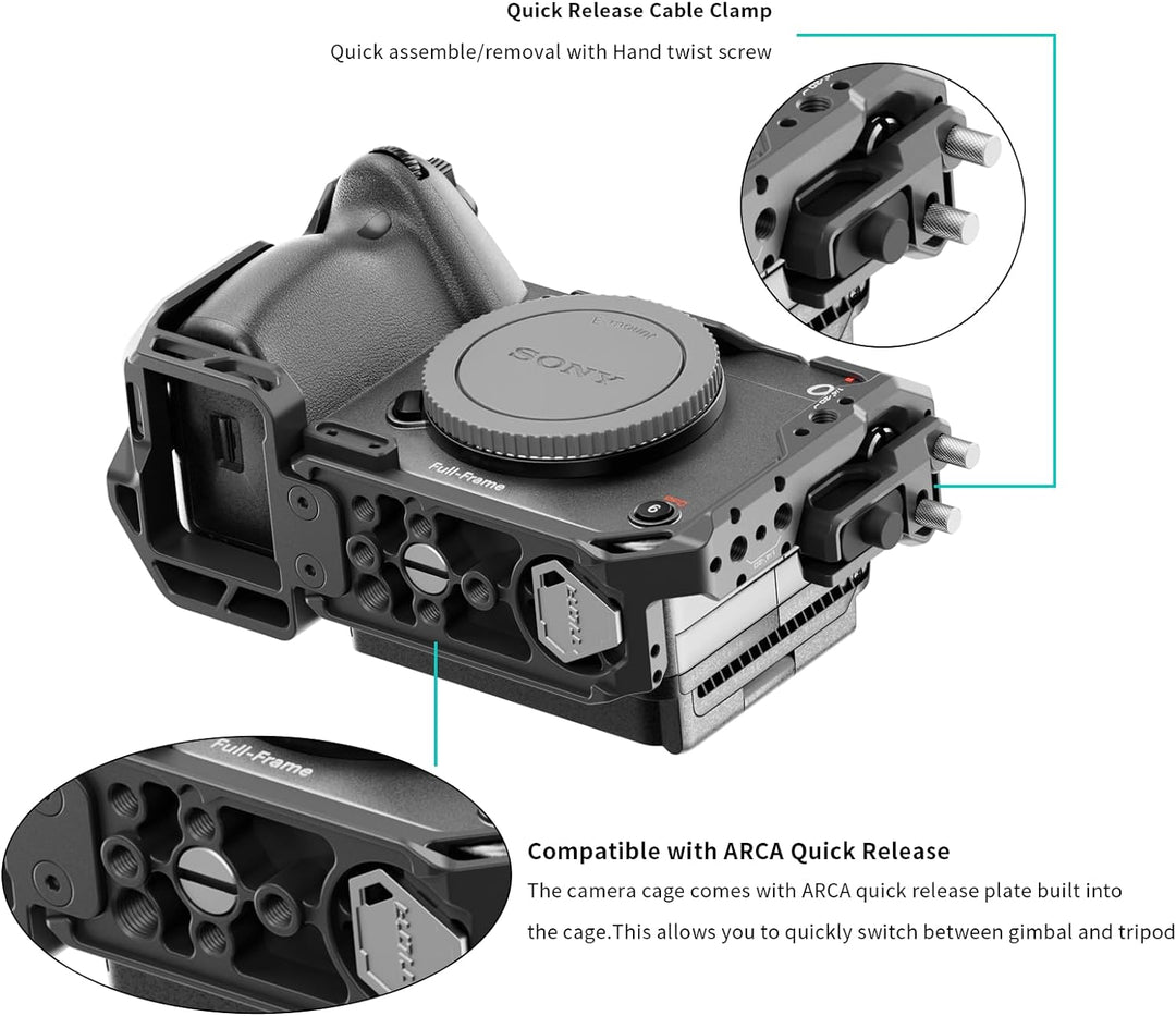 Tilta FX30 FX3 Cage, Voller Kamerakäfig kompatibel mit Sony FX30 FX3, mit HDMI-Kabelklemme, Schnellw
