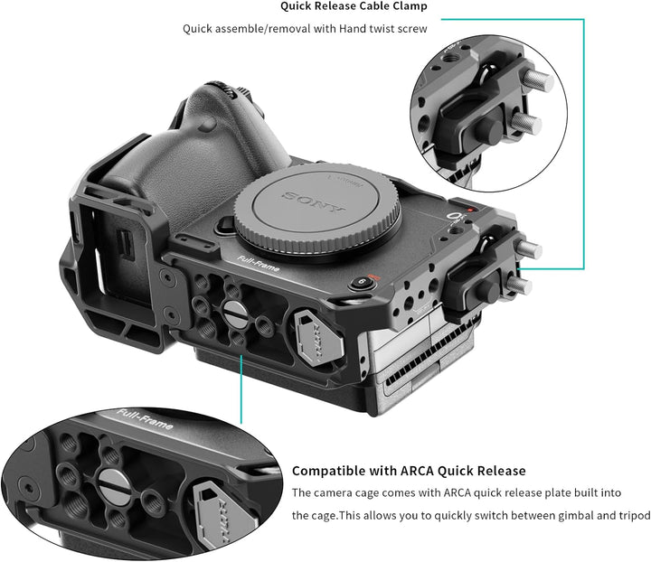 Tilta FX30 FX3 Cage, Voller Kamerakäfig kompatibel mit Sony FX30 FX3, mit HDMI-Kabelklemme, Schnellw
