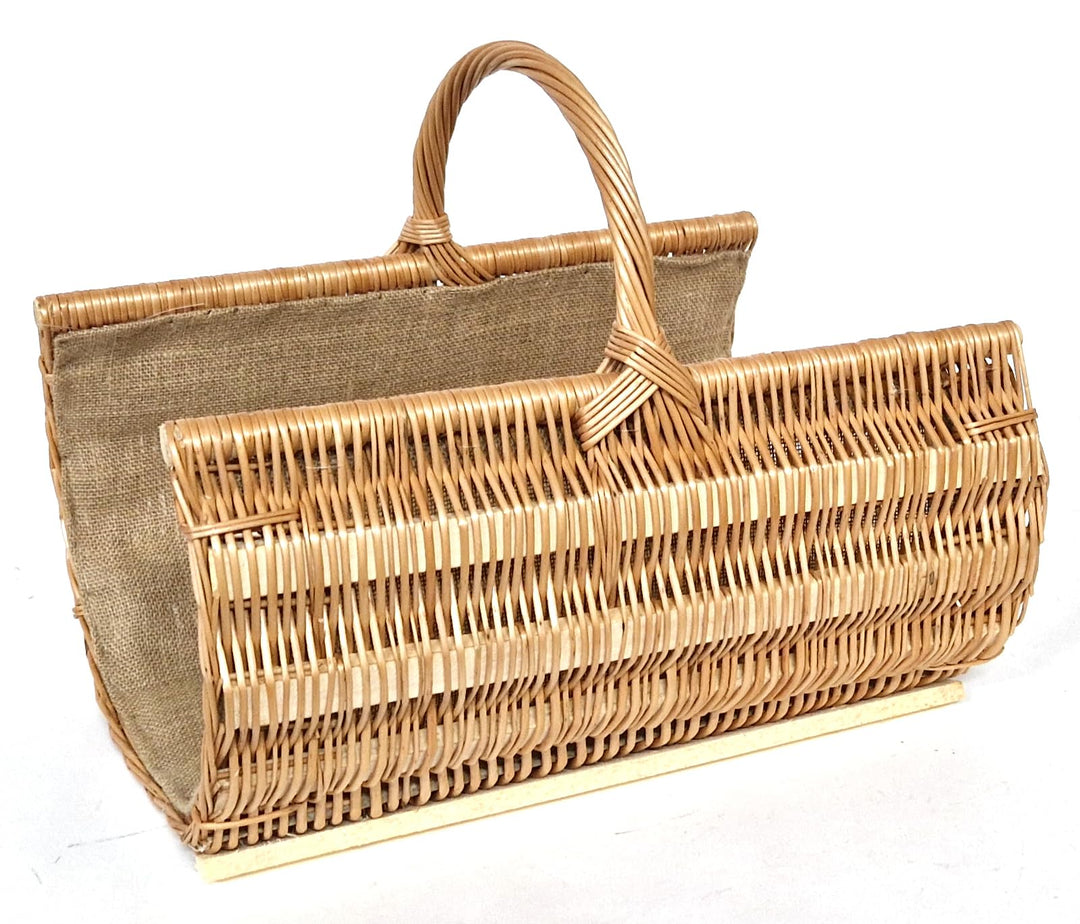 Tigana - Kaminkorb Holzkorb Kaminholzkorb aus Weide mit Jute 50 cm - 90150-50 1F
