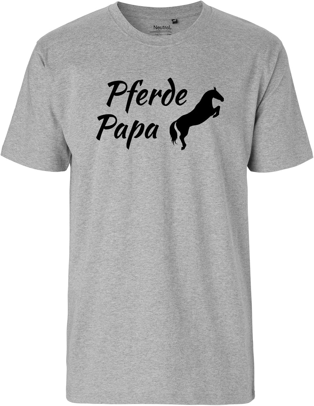 huuraa Herren T-Shirt Pferdepapa Silhouette Geschenk Oberteil Grösse S-3XL Bio Baumwolle Fairtrade P