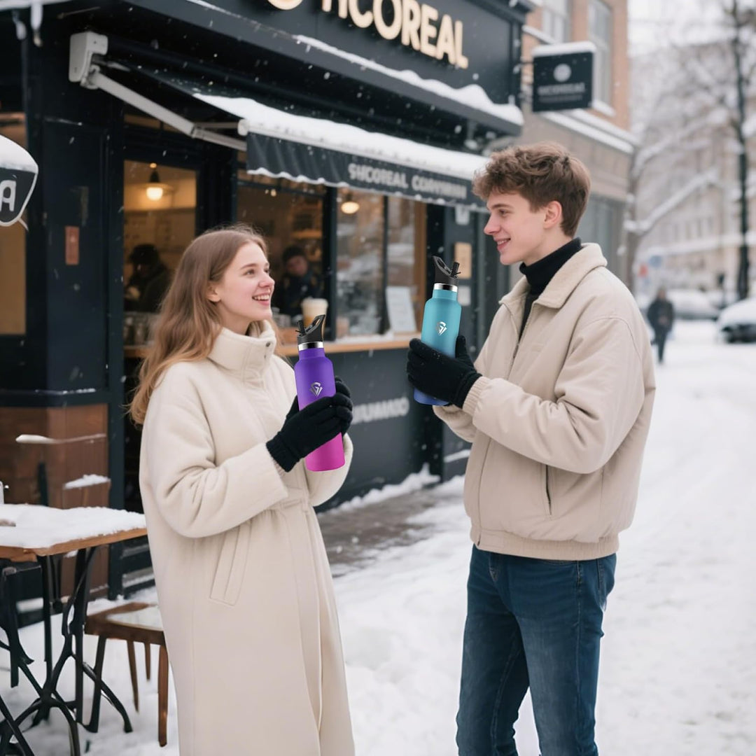 Trinkflasche, 750 ML BPA-Frei, Thermosflasche, Auslaufsichere Isolierflasche Doppelwandig, Wasserfla