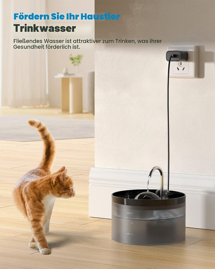 UIOOQ Katzenbrunnen, Haustierbrunnen mit Ultra-Stiller Pumpe, Aktivkohlefilter hält das Wasser Saube