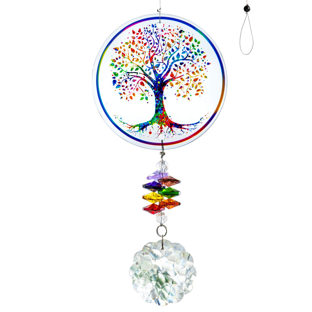 H&D HYALINE & DORA Kristall Regenbogen Sonnenfänger Glasbaum Leben Ornamente, Hängende Chakra Perlen